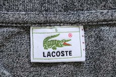 画像4: 80s LACOSTEラコステ ワンポイント コットン 鹿の子 長袖ポロシャツ ごま塩 5★31 (4)