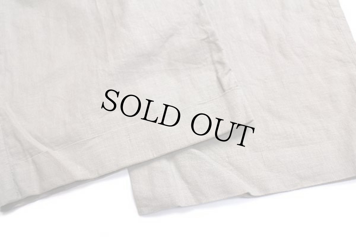 画像7: 90s ポロ ラルフローレン ツータック スラックス コットン×リネンパンツ グレーベージュ w38 L31 (7)