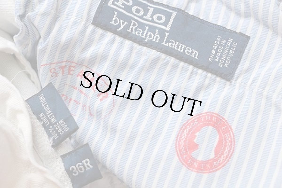 画像6: 00s ポロ ラルフローレン スラックス リネンパンツ オフホワイト 36R (6)