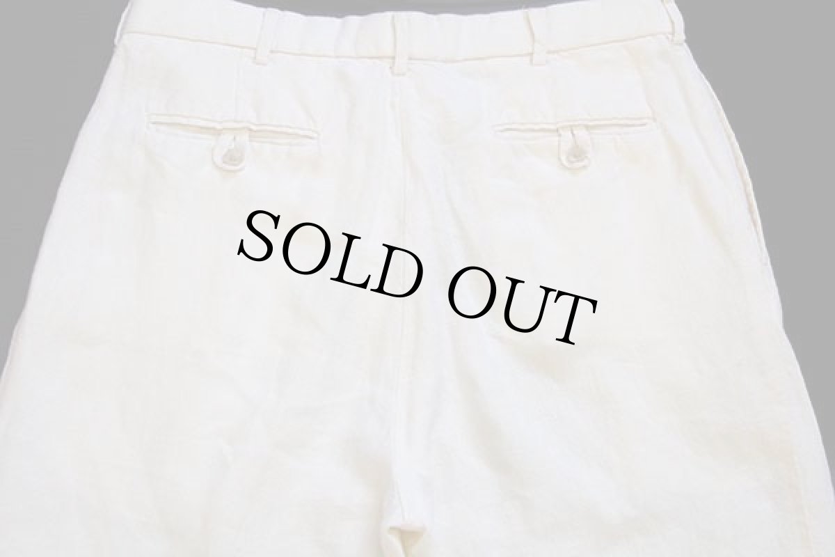画像5: 00s ポロ ラルフローレン ツータック スラックス リネンパンツ アイボリー w34 L32 (5)