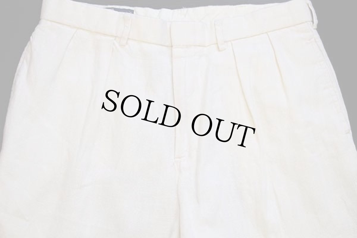 画像4: 00s ポロ ラルフローレン ツータック スラックス リネンパンツ アイボリー w34 L32 (4)