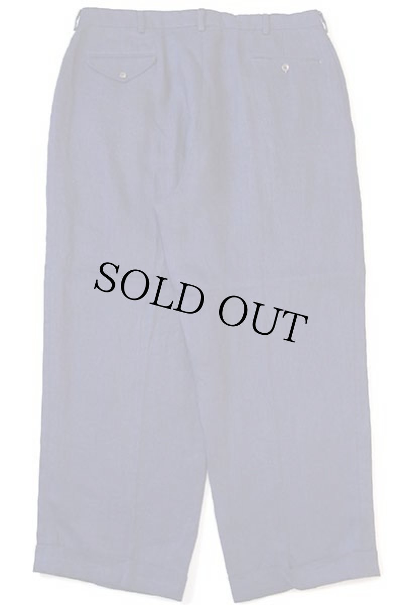 画像3: 90s ポロ ラルフローレン ツータック スラックス リネンパンツ 紺 w38 L30 (3)