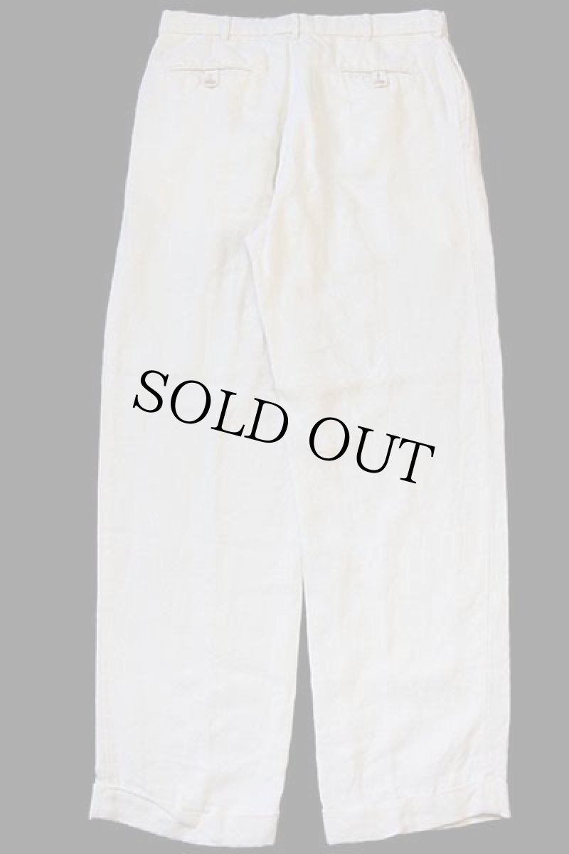 画像3: 00s ポロ ラルフローレン ツータック スラックス リネンパンツ アイボリー w34 L32 (3)