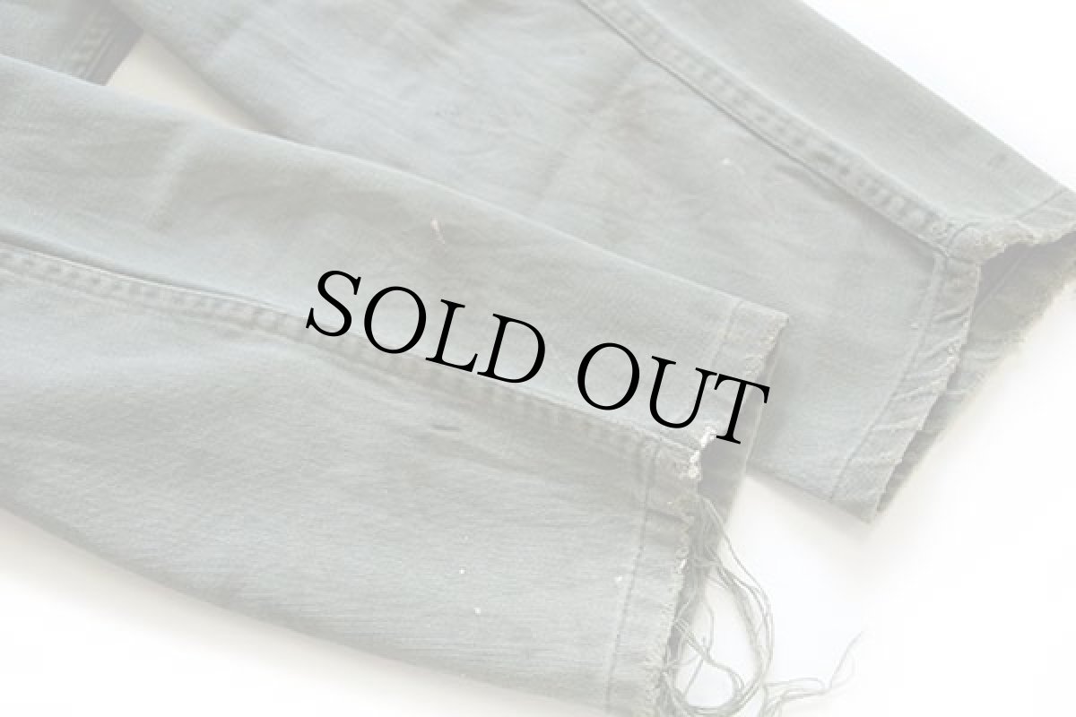 画像6: 60s 米軍 U.S.ARMY パッチ付き コットンサテン ユーティリティシャツ ボロ ペンキ飛び オリーブグリーン (6)