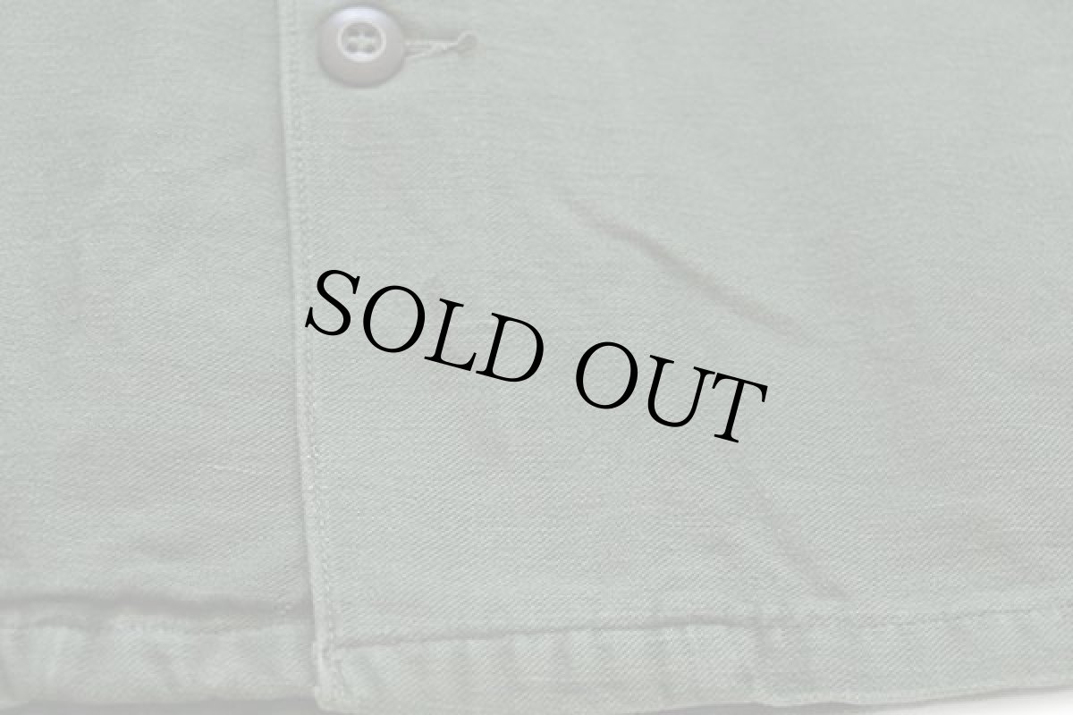 画像5: 60s 米軍 U.S.ARMY パッチ付き コットンサテン ユーティリティシャツ オリーブグリーン 14.5 (5)