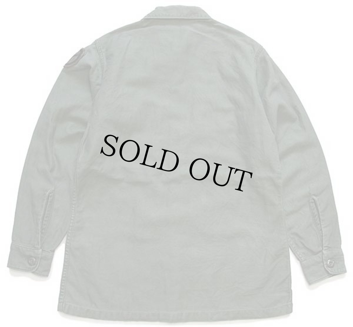 画像2: 60s 米軍 U.S.ARMY パッチ付き コットンサテン ユーティリティシャツ オリーブグリーン 14.5★C (2)