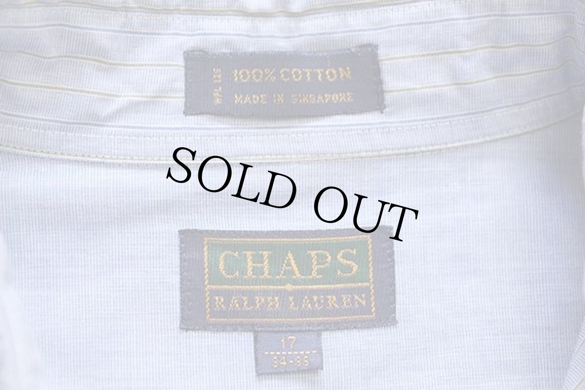 画像4: 90s CHAPS ラルフローレン クレイジーパターン チェック×ストライプ ボタンダウン コットンシャツ 17★特大 (4)