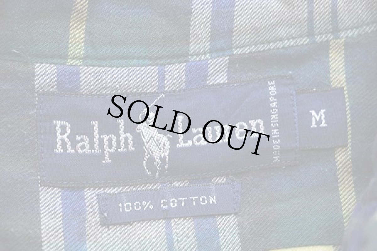 画像4: 90s ラルフローレン タータンチェック ボタンダウン コットンシャツ M (4)