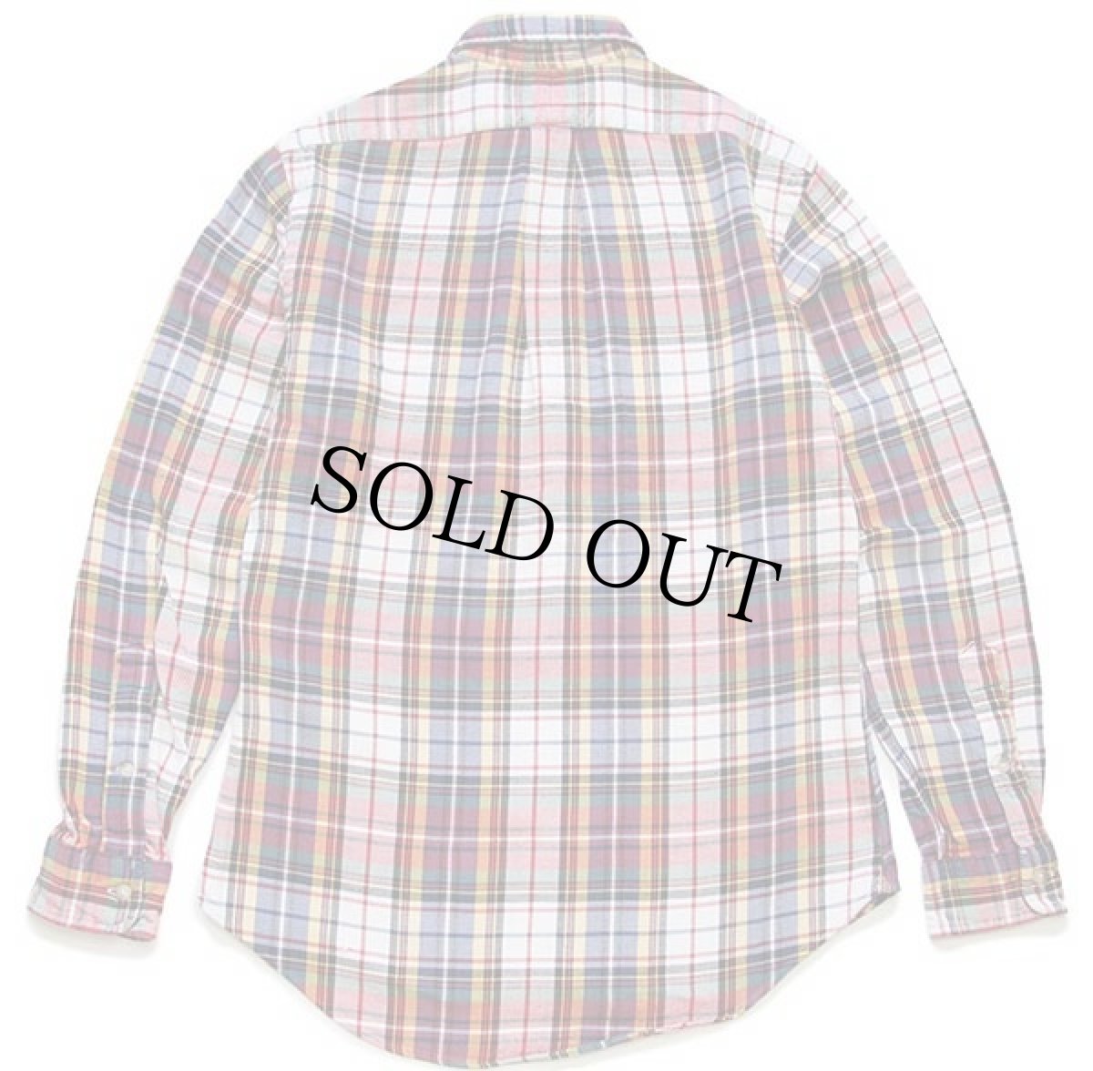 画像2: 00s ラルフローレン マドラスチェック ボタンダウン コットン フランネルシャツ S★インド綿 (2)