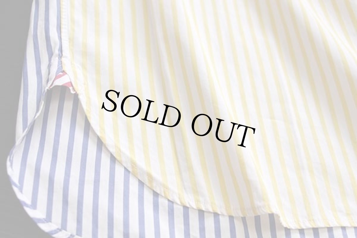 画像6: 00s ラルフローレン RLYC刺繍 クレイジーパターン ストライプ マチ付き 三点留め ボタンダウン コットンシャツ XL (6)