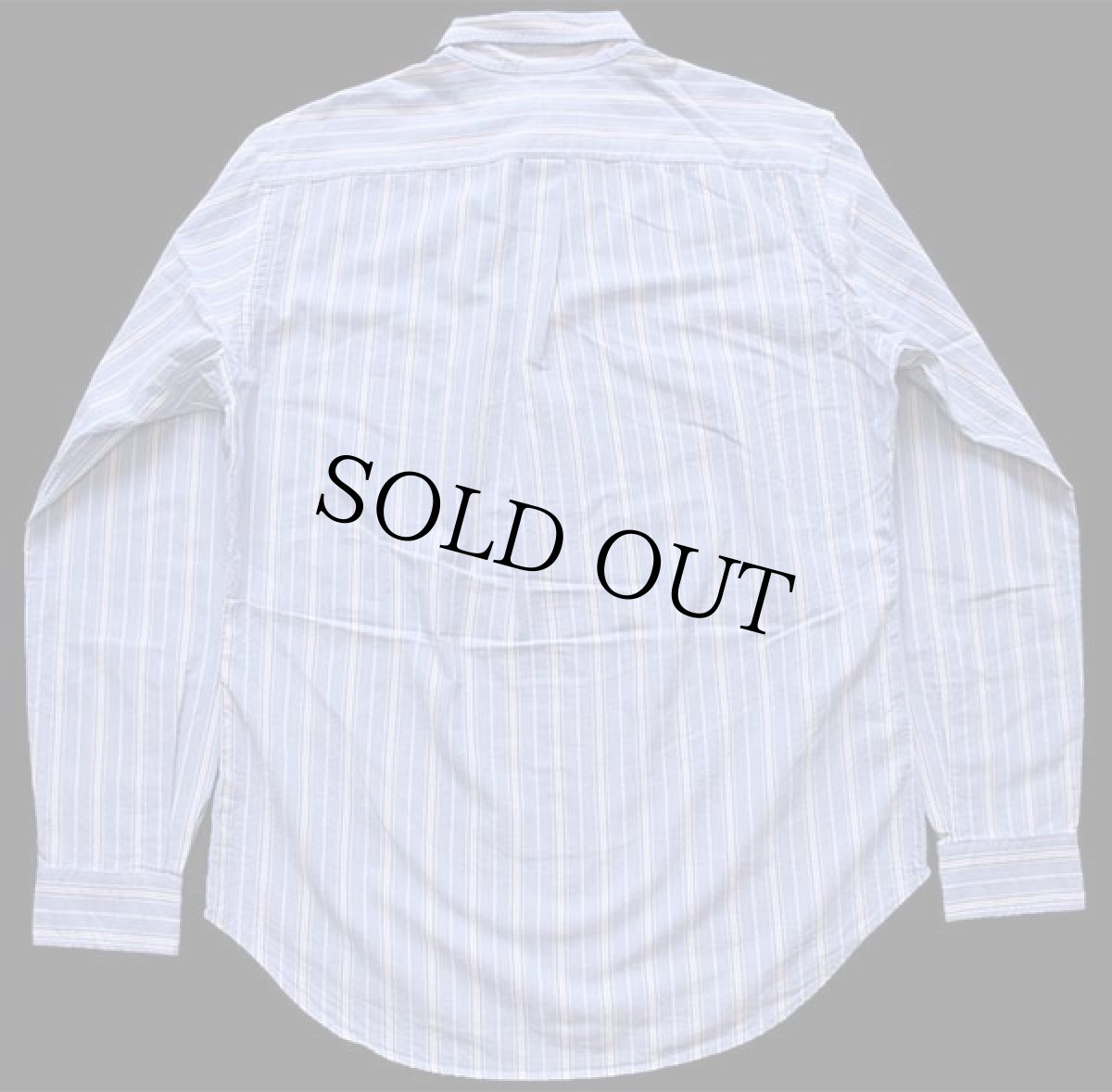 画像2: 00s ラルフローレン ランダムストライプ ボタンダウン オックスフォード コットンシャツ M (2)