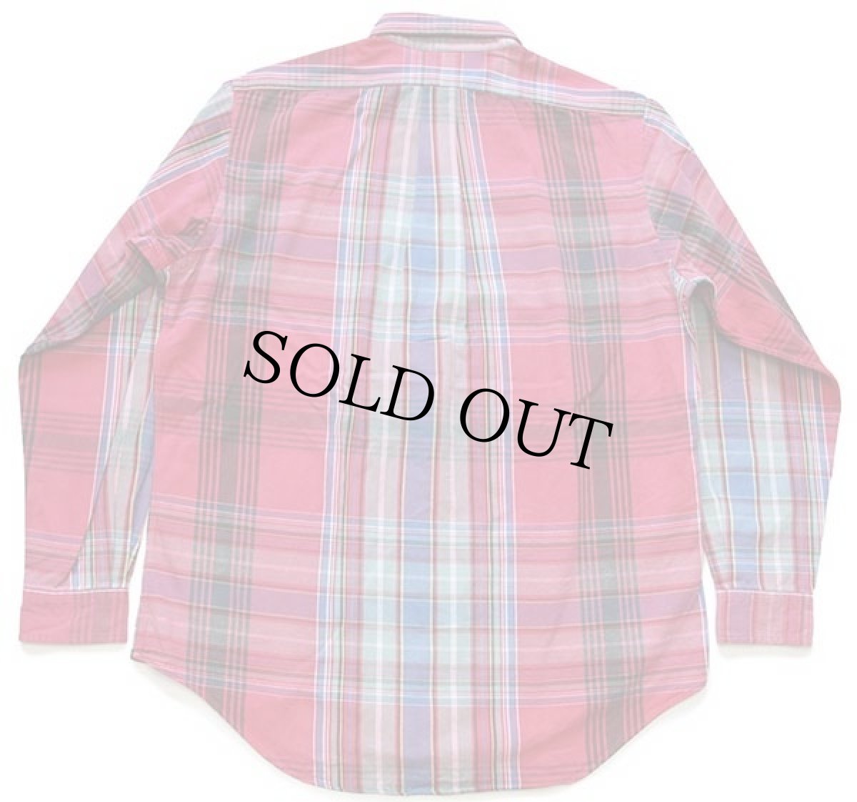 画像2: 90s ポロ ラルフローレン マドラスチェック ボタンダウン コットンツイルシャツ L (2)