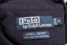 画像4: 90s ポロ ラルフローレン LOWELL SPORT ヘリンボーン コットンシャツ ナス紺 M (4)