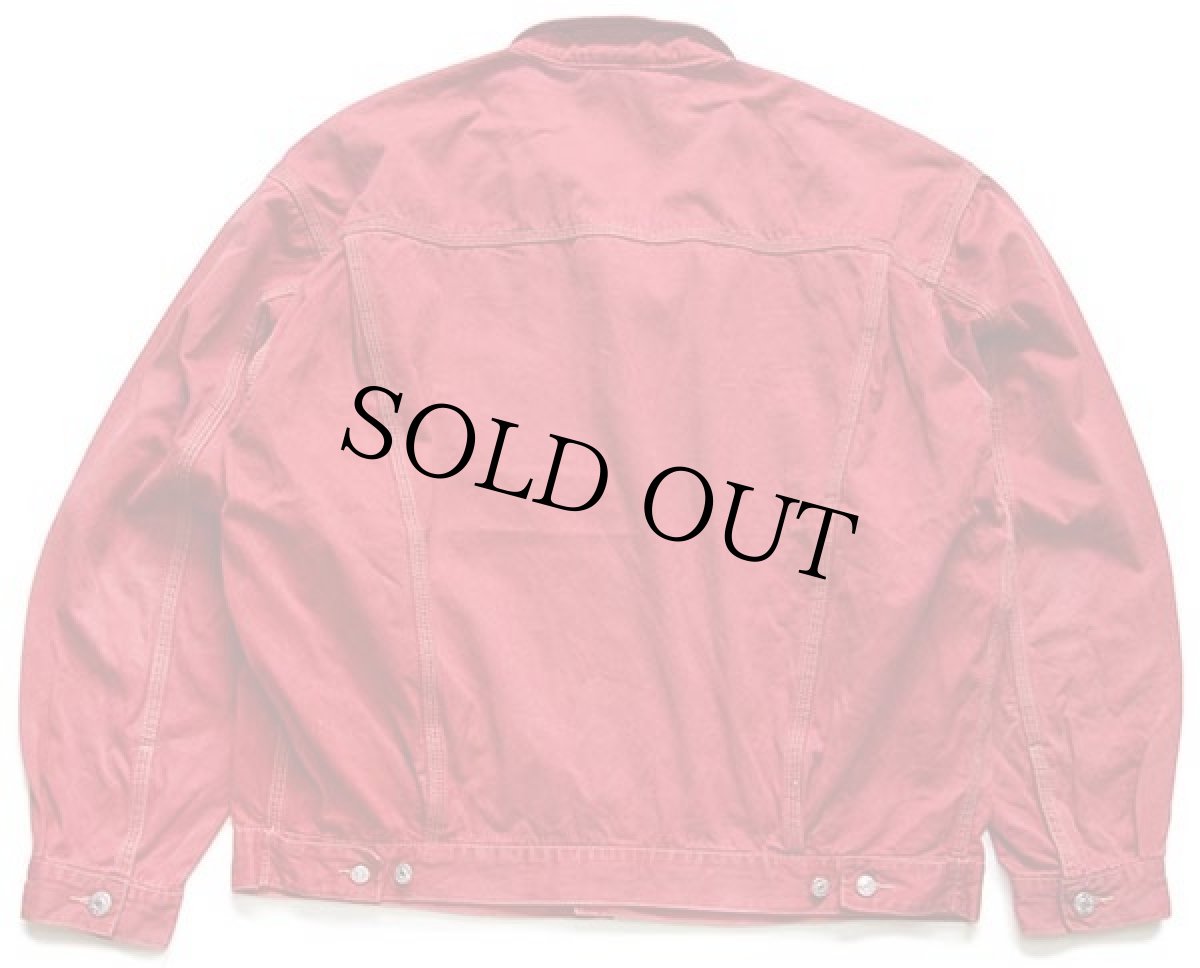 画像2: Dieselディーゼル ロゴ刺繍 コットンツイルジャケット 赤 XL★特大 (2)