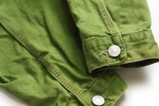 画像7: イタリア製 Dieselディーゼル ロゴ刺繍 コットンツイルジャケット 黄緑 S (7)