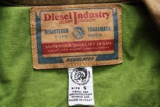 画像4: イタリア製 Dieselディーゼル ロゴ刺繍 コットンツイルジャケット 黄緑 S (4)