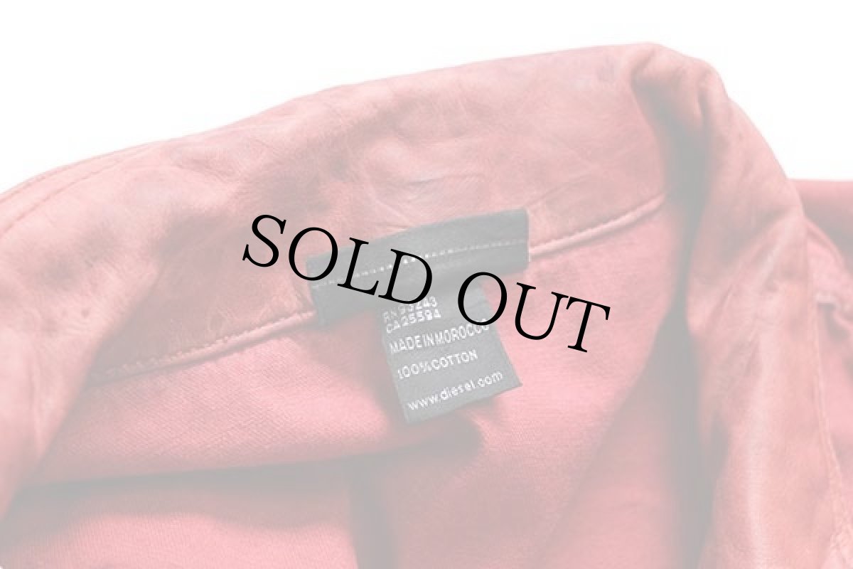 画像6: Dieselディーゼル ロゴ刺繍 コットンツイルジャケット 赤 XL★特大 (6)