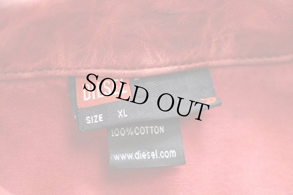 画像4: Dieselディーゼル ロゴ刺繍 コットンツイルジャケット 赤 XL★特大 (4)