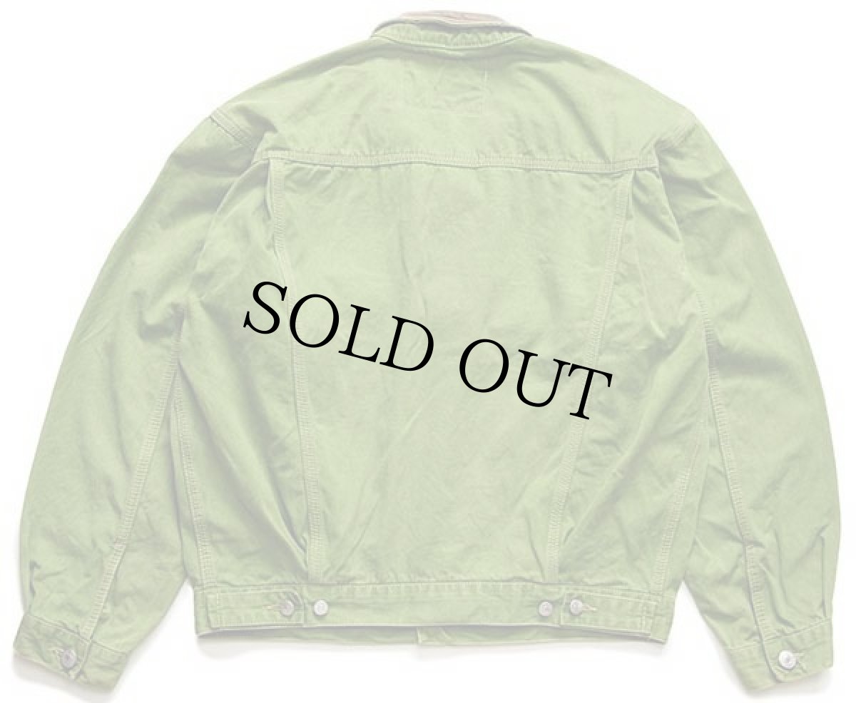 画像2: イタリア製 Dieselディーゼル ロゴ刺繍 コットンツイルジャケット 黄緑 S (2)