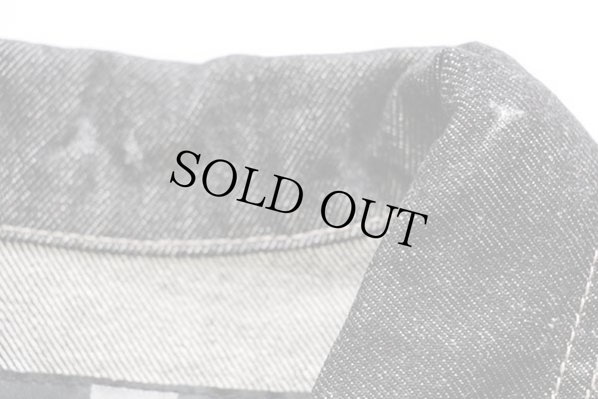 画像7: 90s MARITHE FRANCOIS GIRBAUDマリテフランソワジルボー 先染め ブラック デニムジャケット 4ポケット (7)