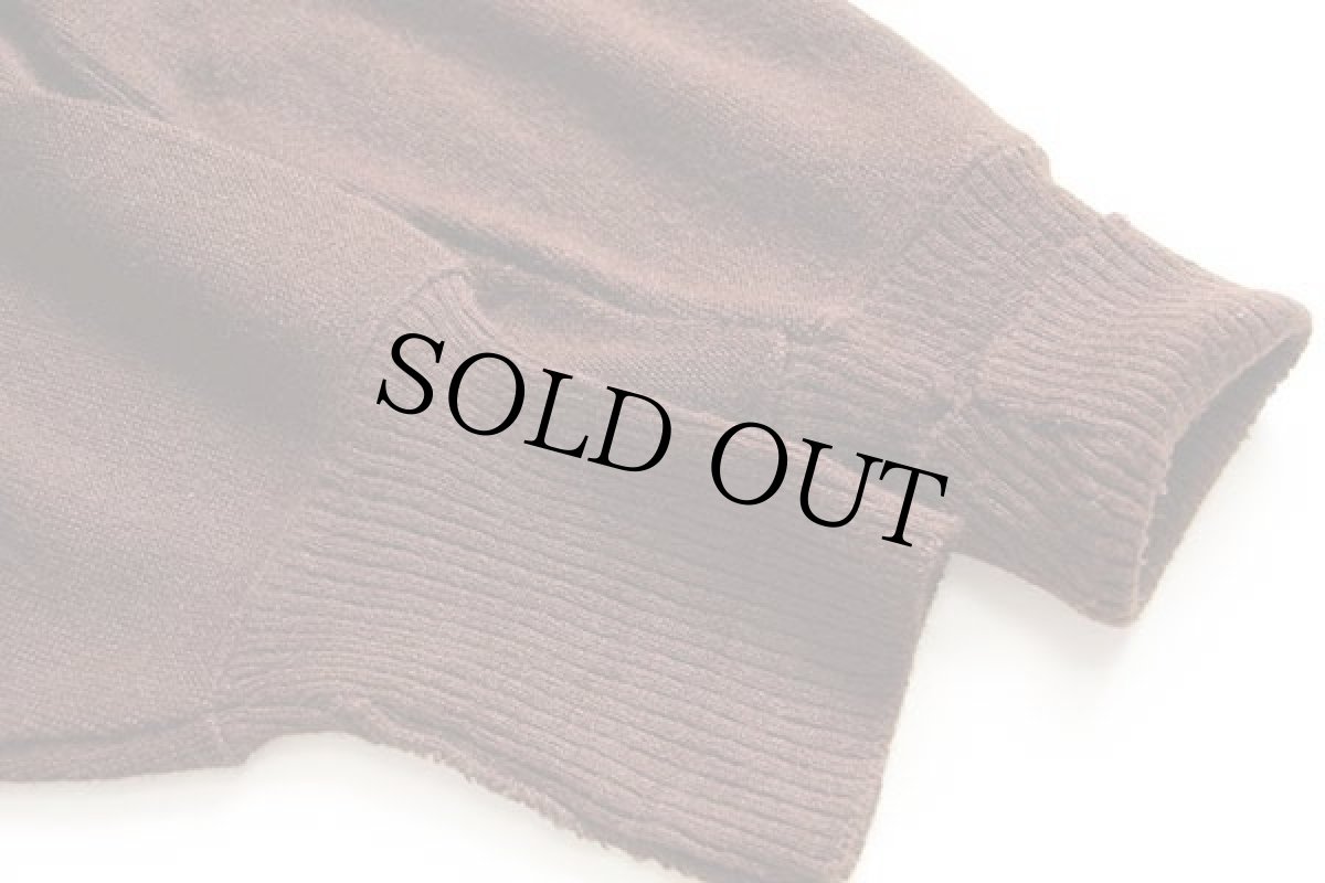 画像6: 70s The JCPenney Sweater 無地 パール編み アクリルニット カーディガン 焦げ茶 M (6)