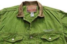 画像3: イタリア製 Dieselディーゼル ロゴ刺繍 コットンツイルジャケット 黄緑 S (3)