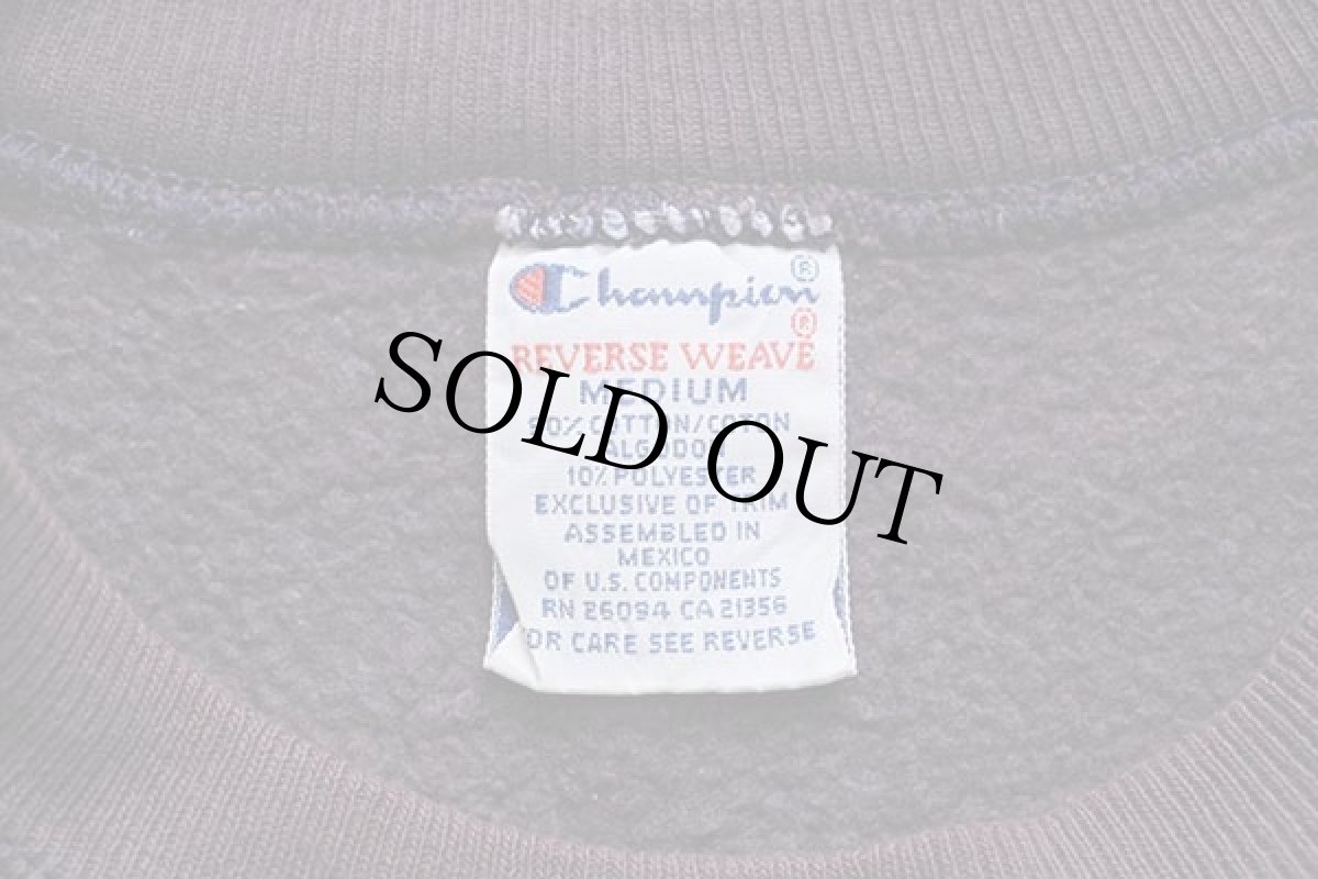 画像4: 90s メキシコ製 Championチャンピオン ワンポイント リバースウィーブ スウェット ナス紺 フェード M (4)