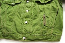 画像6: イタリア製 Dieselディーゼル ロゴ刺繍 コットンツイルジャケット 黄緑 S (6)