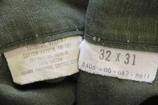 画像6: 60s 米軍 U.S.ARMY コットンサテン ユーティリティ ベイカーパンツ オリーブグリーン w32 L31★A (6)