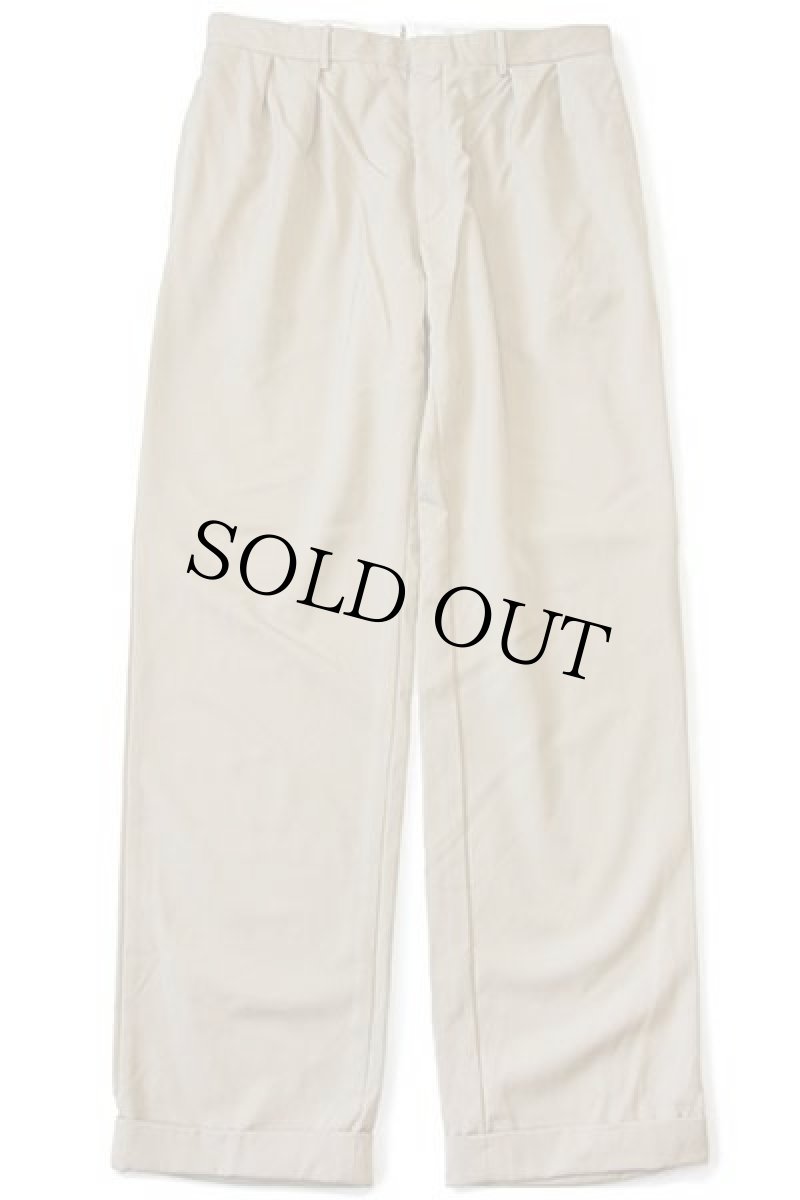 画像2: 90s イタリア製 ポロ ラルフローレン ツータック スラックス ウール ギャバジン パンツ カーキ w34 (2)