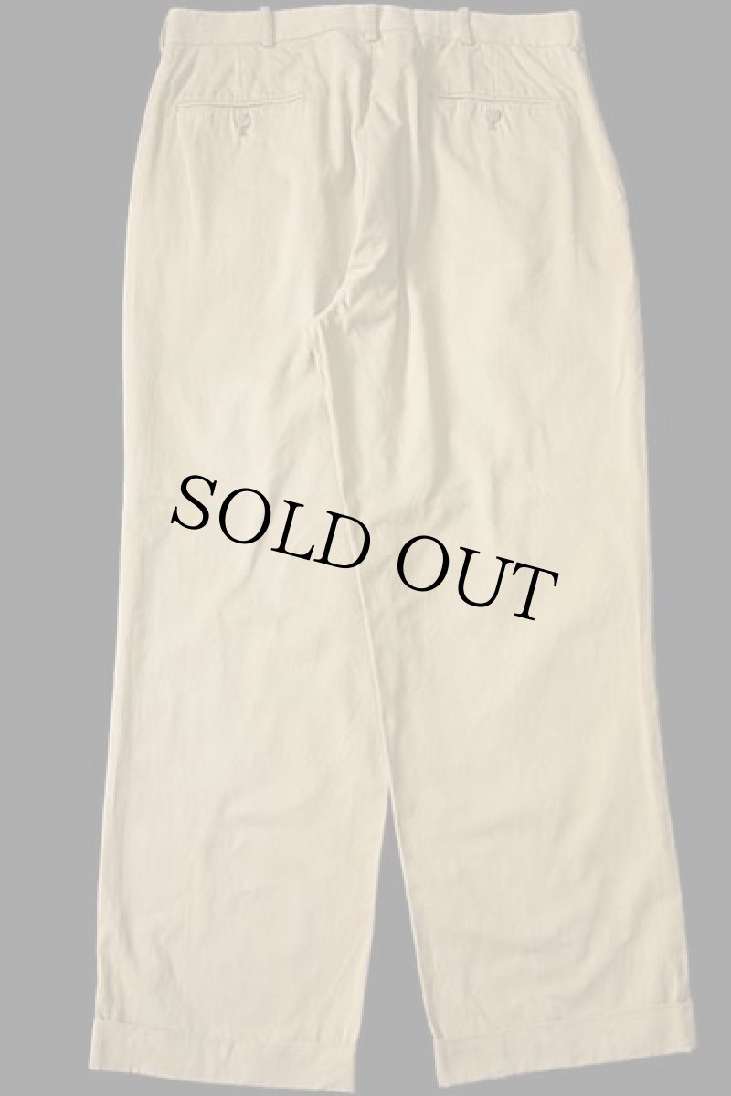 画像3: 90s ポロ ラルフローレン スラックス コットンパンツ カーキ w34 (3)