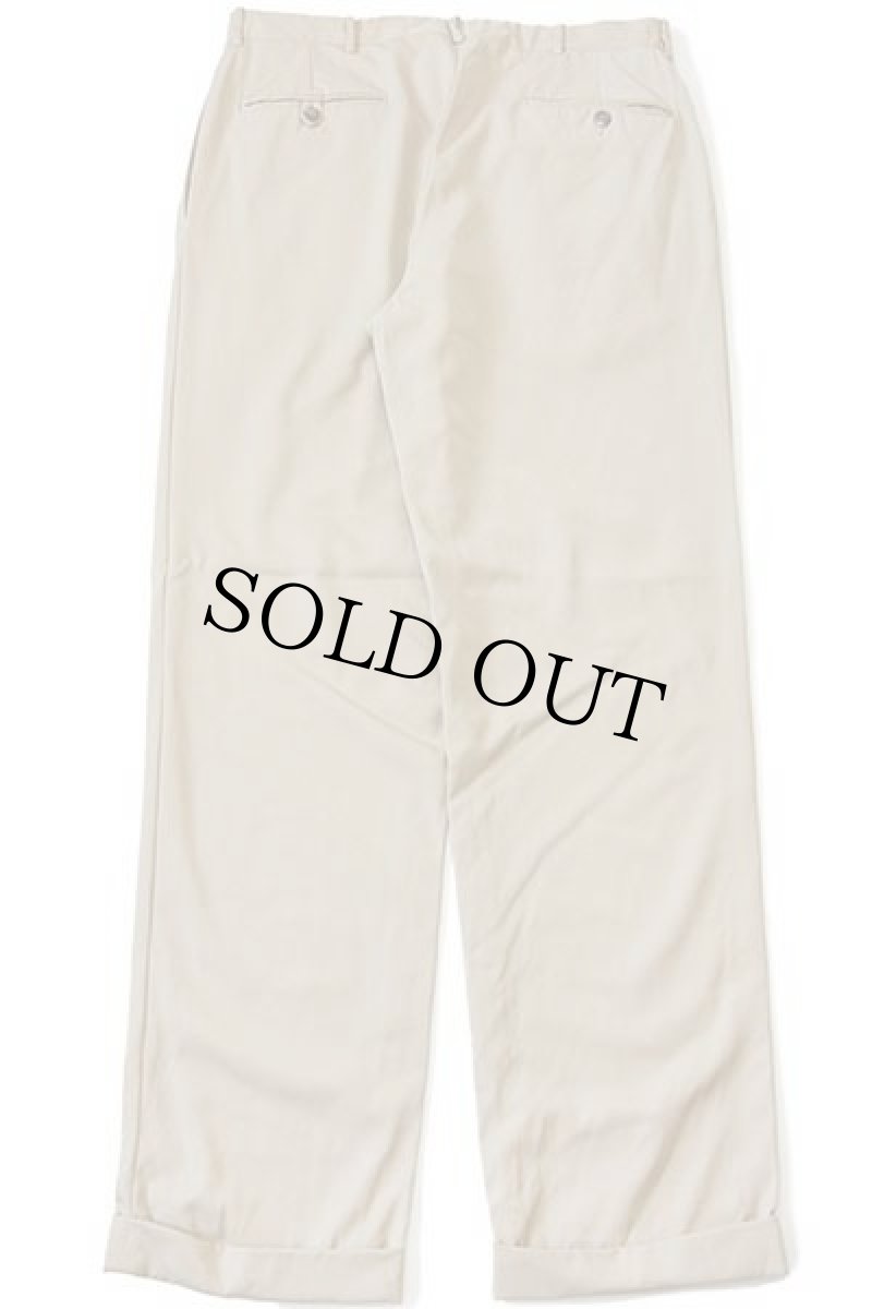 画像3: 90s イタリア製 ポロ ラルフローレン ツータック スラックス ウール ギャバジン パンツ カーキ w34 (3)