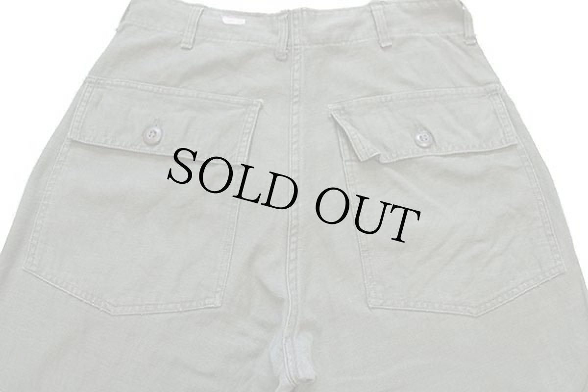 画像5: 60s 米軍 U.S.ARMY コットンサテン ユーティリティ ベイカーパンツ オリーブグリーン w32 L31★A (5)