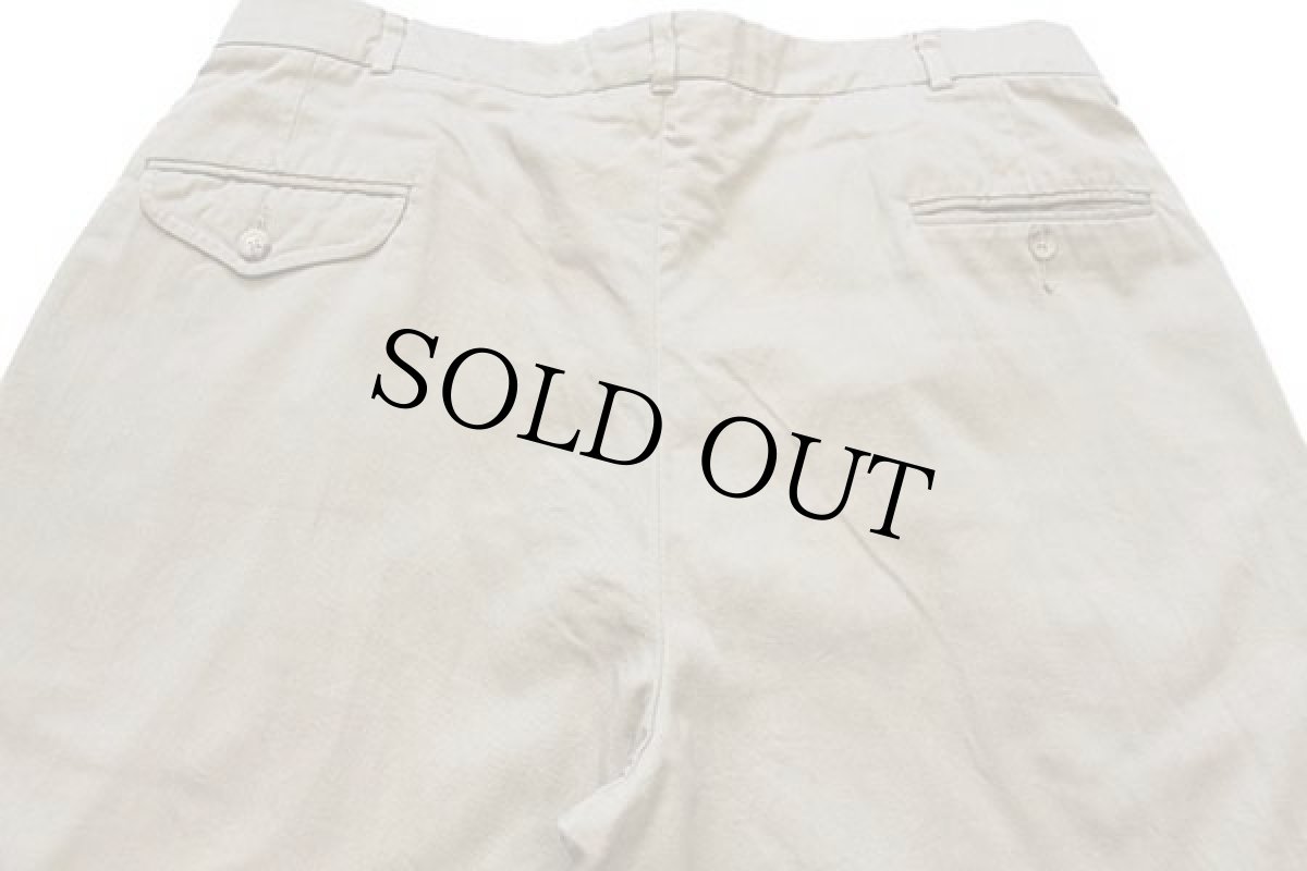 画像5: 90s ポロ ラルフローレン ツータック スラックス コットンツイルパンツ カーキ w38 (5)