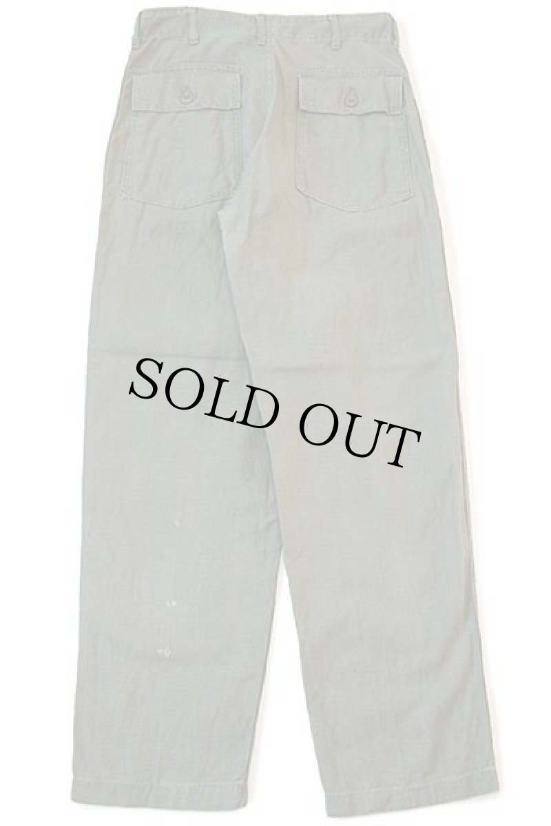 画像3: 70s 米軍 U.S.ARMY コットンサテン ユーティリティ ベイカーパンツ オリーブグリーン w30 L31 (3)