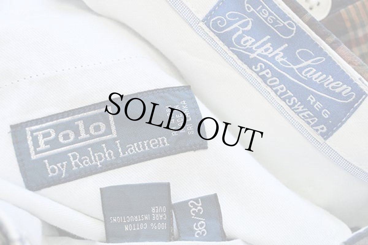 画像6: 00s ポロ ラルフローレン マドラスチェック パッチワーク スラックス コットンパンツ w36 L32 (6)