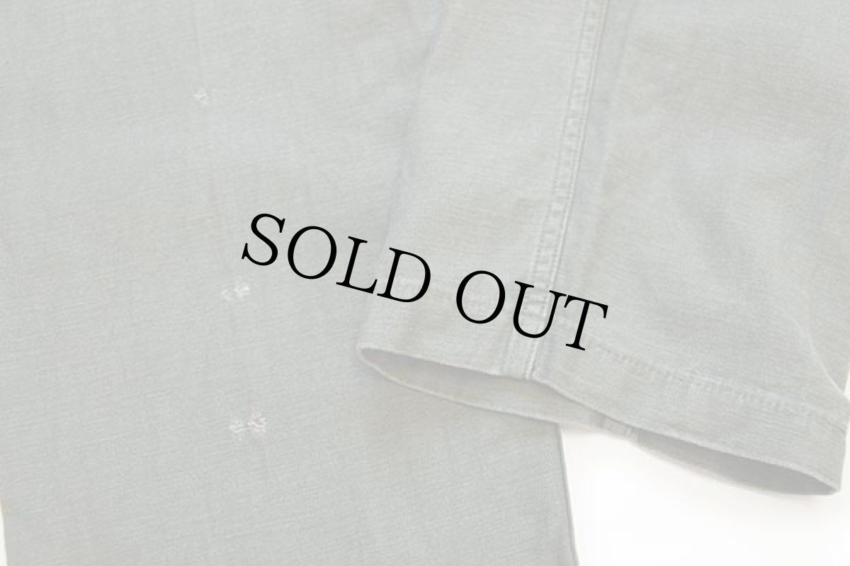 画像7: 70s 米軍 U.S.ARMY コットンサテン ユーティリティ ベイカーパンツ オリーブグリーン w30 L31 (7)