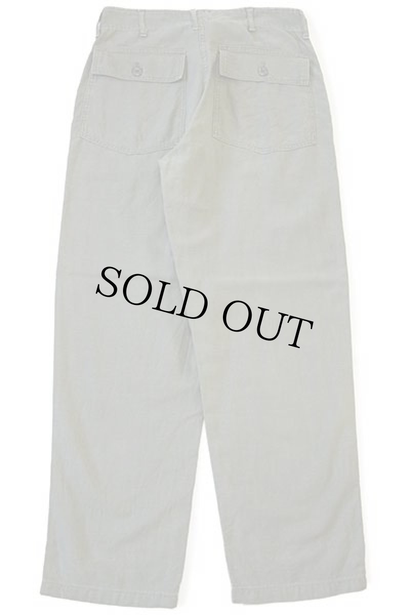 画像3: 70s 米軍 U.S.ARMY コットンサテン ユーティリティ ベイカーパンツ オリーブグリーン w32 L31★C (3)