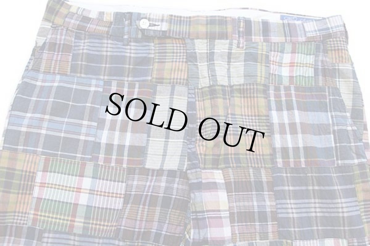 画像4: 00s ポロ ラルフローレン マドラスチェック パッチワーク スラックス コットンパンツ w36 L32 (4)