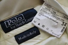 画像6: 90s イタリア製 ポロ ラルフローレン ツータック スラックス ウール ギャバジン パンツ カーキ w34 (6)