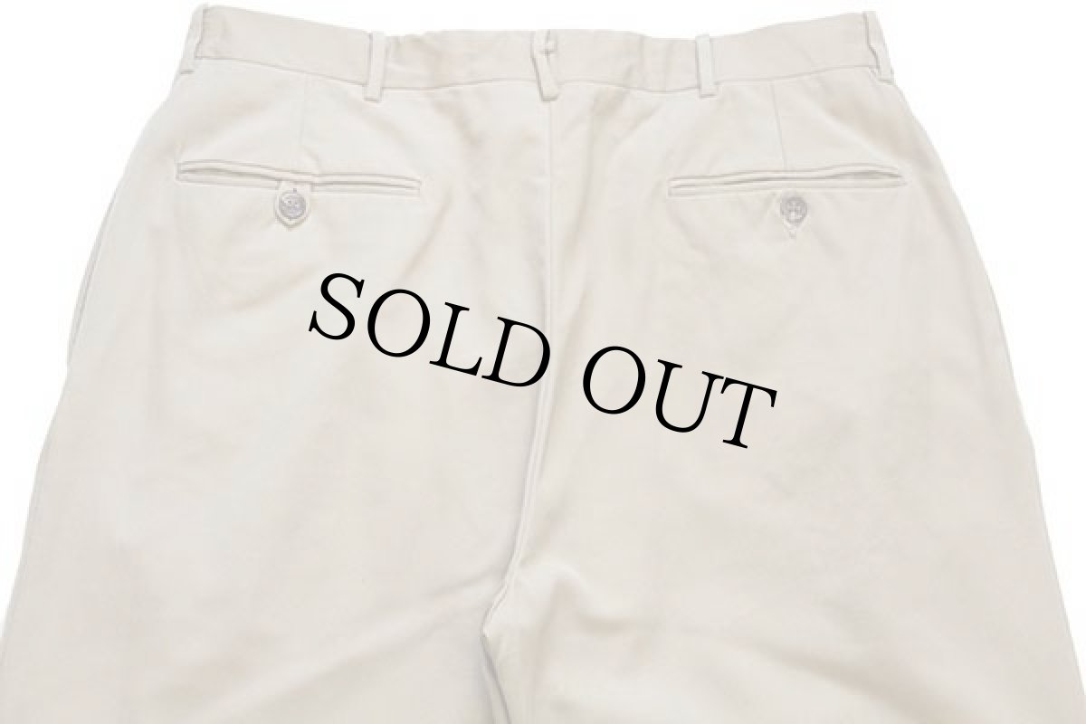 画像5: 90s イタリア製 ポロ ラルフローレン ツータック スラックス ウール ギャバジン パンツ カーキ w34 (5)