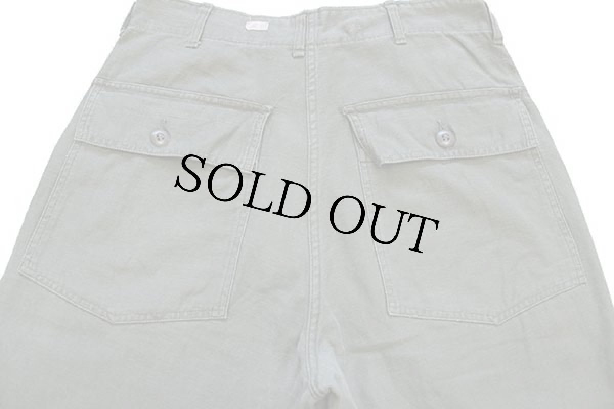 画像5: 60s 米軍 U.S.ARMY コットンサテン ユーティリティ ベイカーパンツ オリーブグリーン w32 L31★B (5)