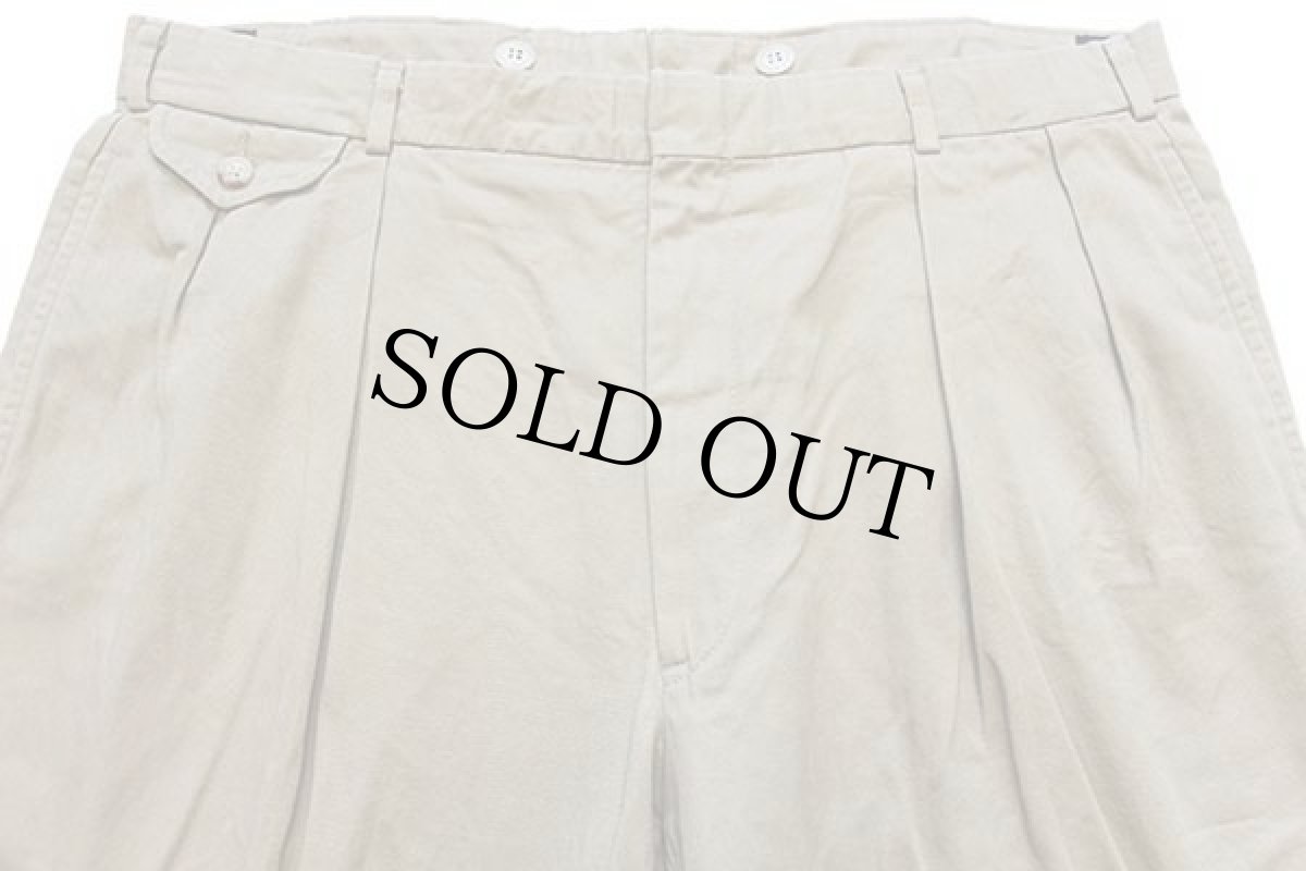 画像4: 90s ポロ ラルフローレン ツータック スラックス コットンツイルパンツ カーキ w38 (4)