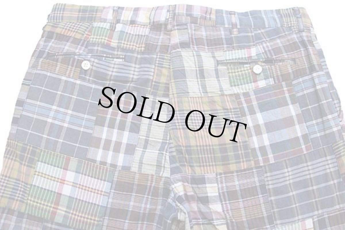 画像5: 00s ポロ ラルフローレン マドラスチェック パッチワーク スラックス コットンパンツ w36 L32 (5)