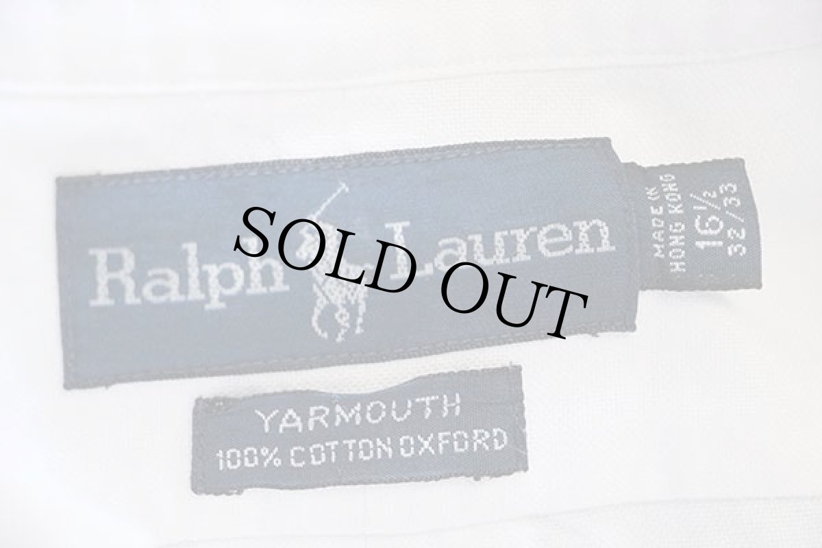 画像4: 90s ラルフローレン ワンポイント ボタンダウン オックスフォード コットンシャツ 白16.5★G (4)