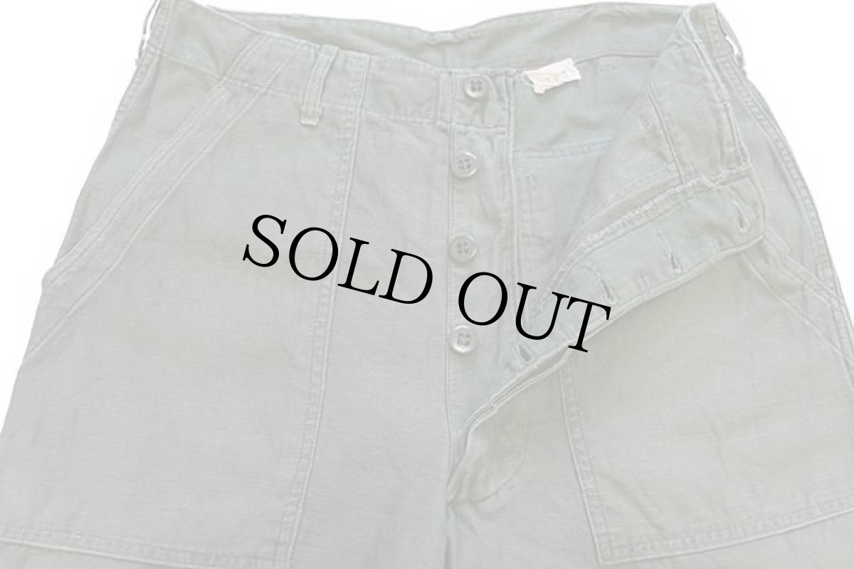 画像4: 60s 米軍 U.S.ARMY コットンサテン ユーティリティ ベイカーパンツ オリーブグリーン w32 L33★D (4)