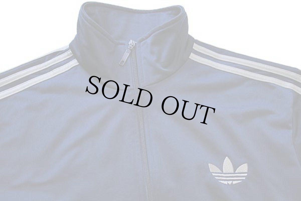 画像3: adidasアディダス トレフォイル ロゴ刺繍 トラックジャケット 紺×グレー L★ジャージ (3)