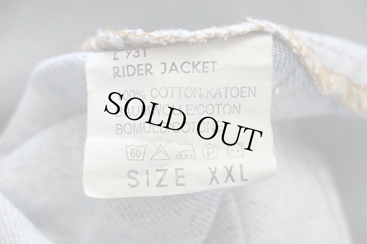 画像5: Leeリー RIDER JACKET ノーカラー デニムジャケット 4ポケット カスタム アイスブルー XXL★ユーロ 特大 (5)