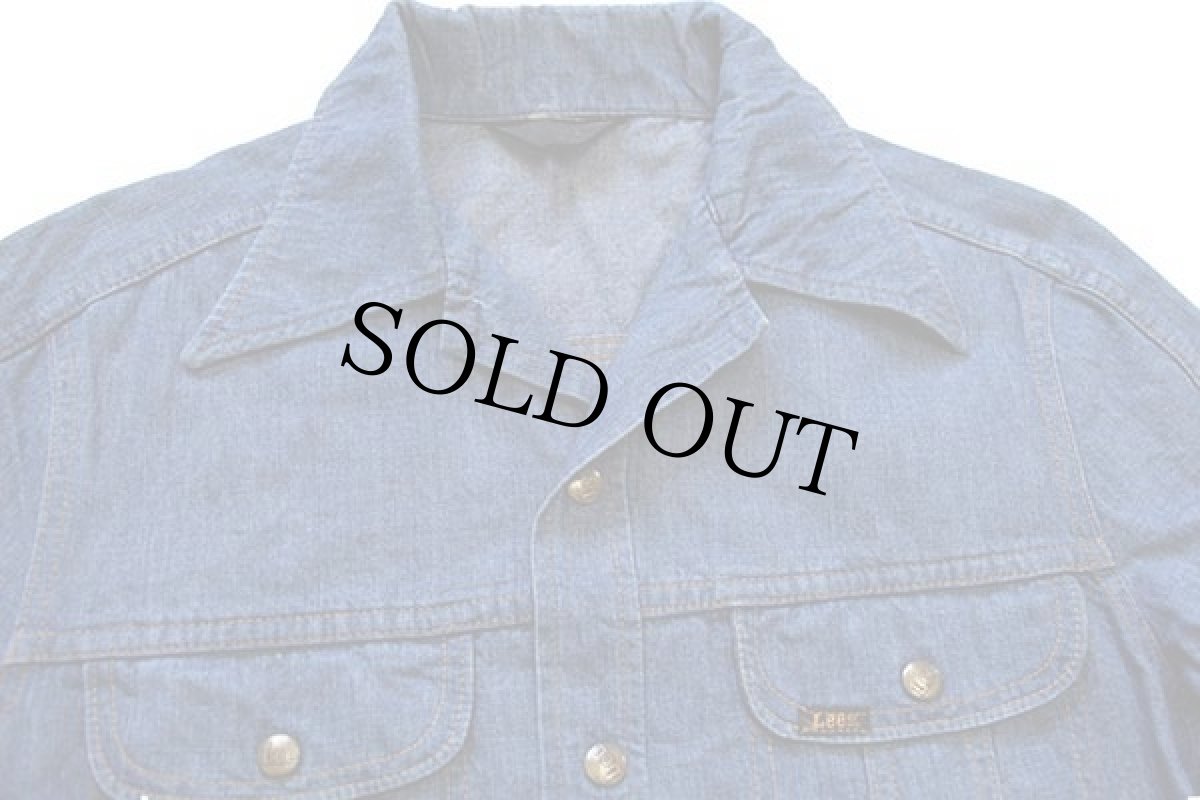 画像3: 70s USA製 Leeリー デニム シャツジャケット M-L (3)