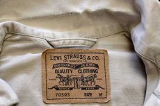 画像4: 90s Levi'sリーバイス 70503 コットンツイル ジャケット 4ポケット ベージュ M★ユーロ (4)